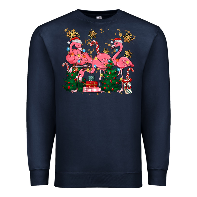 Christmas Flamingos Premium Sweatshirt by MaliasSmallBusiness | Teevron
