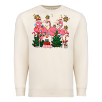 Sandshell christmas flamingos Premium Sweatshirt - MaliasSmallBusiness