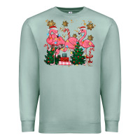 Seafoam christmas flamingos Premium Sweatshirt - MaliasSmallBusiness