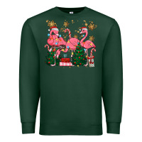 Sports Green christmas flamingos Premium Sweatshirt - MaliasSmallBusiness