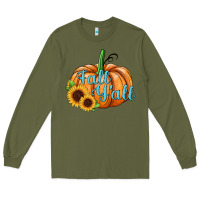 Army Green fall y'all pumpkin Long Sleeve Tee - JahusDesignShop