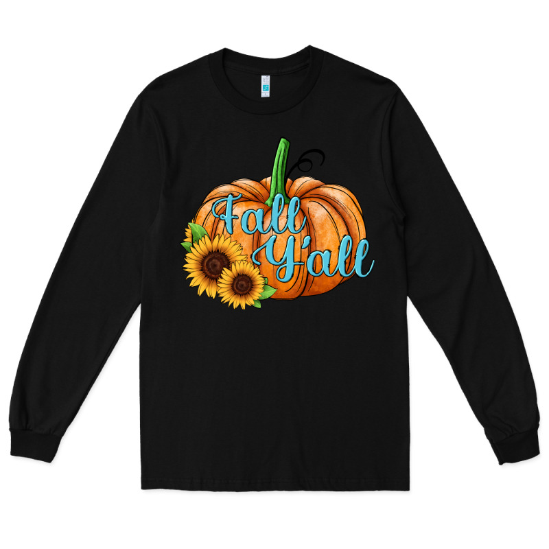 Fall Y'all Pumpkin Long Sleeve Tee by JahusDesignShop | Teevron