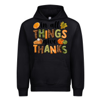 Black In all things give thanks Urban Hoodie - NancyCooperArtShop