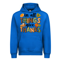 Cobalt In all things give thanks Urban Hoodie - NancyCooperArtShop