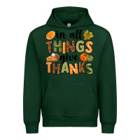 Forest Green In all things give thanks Urban Hoodie - NancyCooperArtShop