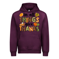 Mauve Wine In all things give thanks Urban Hoodie - NancyCooperArtShop