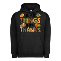 Pigment Black In all things give thanks Urban Hoodie - NancyCooperArtShop