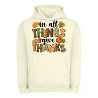 Pigment Pistachio In all things give thanks Urban Hoodie - NancyCooperArtShop