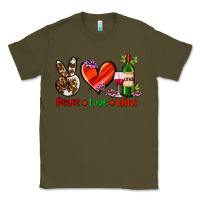 Army Green peace love wine Classic Tee - AdoDesignShop