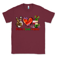Burgundy peace love wine Classic Tee - AdoDesignShop