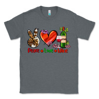 Charcoal Heather peace love wine Classic Tee - AdoDesignShop