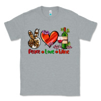 Heather Grey peace love wine Classic Tee - AdoDesignShop
