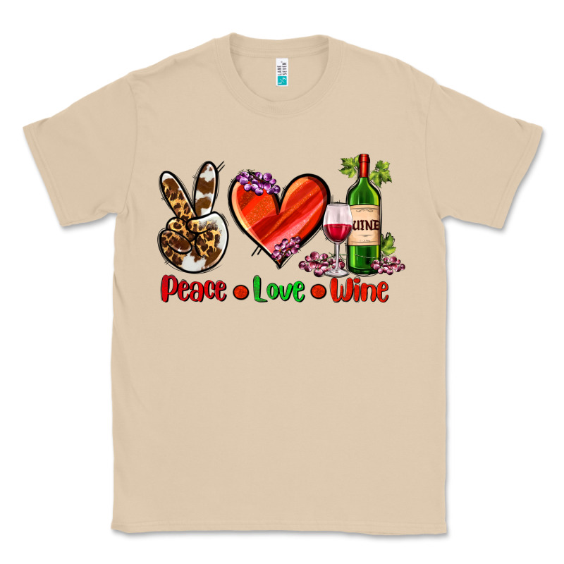 Peace Love Wine Classic Tee by AdoDesignShop | Teevron