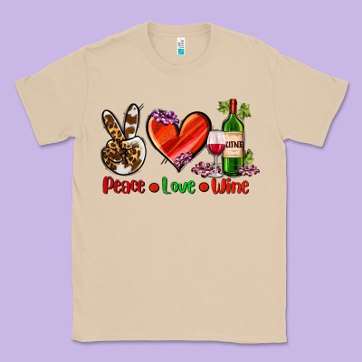 Peace Love Wine Classic Tee Designed By Adodesignshop