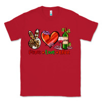 Red peace love wine Classic Tee - AdoDesignShop