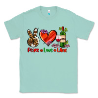 Seafoam peace love wine Classic Tee - AdoDesignShop