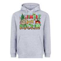 Heather Grey jingle bell rockin' Heavyweight Hoodie - MaliasSmallBusiness