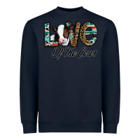 Navy love of the cows Heavyweight Sweatshirt - CowhideDigitalArt