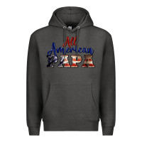 Charcoal Heather all american papa Premium Hoodie - BarkalooDesign