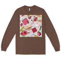 Chestnut back to school  seamless pattern Long Sleeve Tee - BundleAndBundleShop