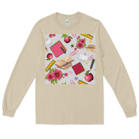 Mushroom back to school  seamless pattern Long Sleeve Tee - BundleAndBundleShop