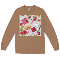 Toasted Coconut back to school  seamless pattern Long Sleeve Tee - BundleAndBundleShop