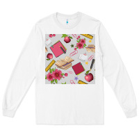 White back to school  seamless pattern Long Sleeve Tee - BundleAndBundleShop