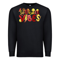 Black softball vibes Premium Sweatshirt - MaliasSmallBusiness