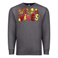 Charcoal Heather softball vibes Premium Sweatshirt - MaliasSmallBusiness
