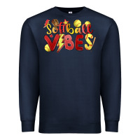 Navy softball vibes Premium Sweatshirt - MaliasSmallBusiness