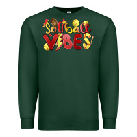 Sports Green softball vibes Premium Sweatshirt - MaliasSmallBusiness