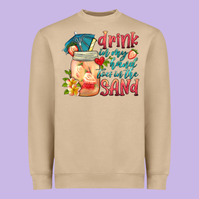 Drink In My Hand Toes In The Sand Heavyweight Sweatshirt Designed By Hra Design Shop