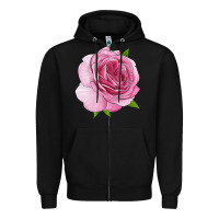 Black all dressed up rose Zipper Hoodie - LillyAllenDesigns
