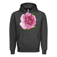 Charcoal Heather all dressed up rose Zipper Hoodie - LillyAllenDesigns