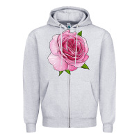 Heather Grey all dressed up rose Zipper Hoodie - LillyAllenDesigns