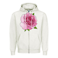 Oatmeal Heather all dressed up rose Zipper Hoodie - LillyAllenDesigns