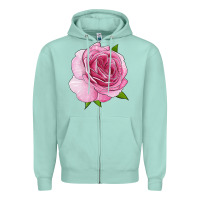 Seafoam all dressed up rose Zipper Hoodie - LillyAllenDesigns