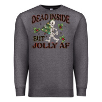 Charcoal Heather dead inside but jolly af Premium Sweatshirt - MaliasSmallBusiness