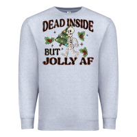 Heather Grey dead inside but jolly af Premium Sweatshirt - MaliasSmallBusiness