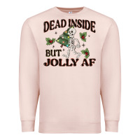 Pale Pink dead inside but jolly af Premium Sweatshirt - MaliasSmallBusiness