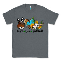 Charcoal Heather peace love  bullskull Classic Tee - AdoDesignShop