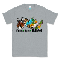 Heather Grey peace love  bullskull Classic Tee - AdoDesignShop