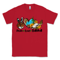 Red peace love  bullskull Classic Tee - AdoDesignShop