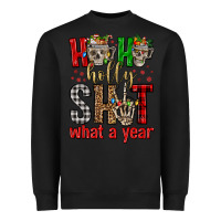 Black ho ho holly shit what a year Heavyweight Sweatshirt - FaDigitalArtStudio