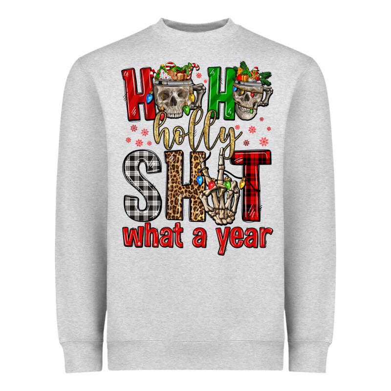 Ho Ho Holly Shit What A Year Heavyweight Sweatshirt by FaDigitalArtStudio | Teevron