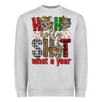 Heather Grey ho ho holly shit what a year Heavyweight Sweatshirt - FaDigitalArtStudio