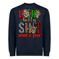 Navy ho ho holly shit what a year Heavyweight Sweatshirt - FaDigitalArtStudio