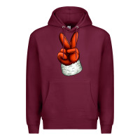 Burgundy Christmas peace hand Premium Hoodie - Jasminsmagicworld