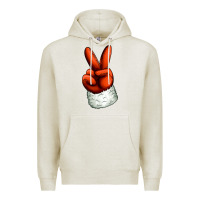 Oatmeal Heather Christmas peace hand Premium Hoodie - Jasminsmagicworld