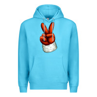 Ocean Blue Christmas peace hand Premium Hoodie - Jasminsmagicworld